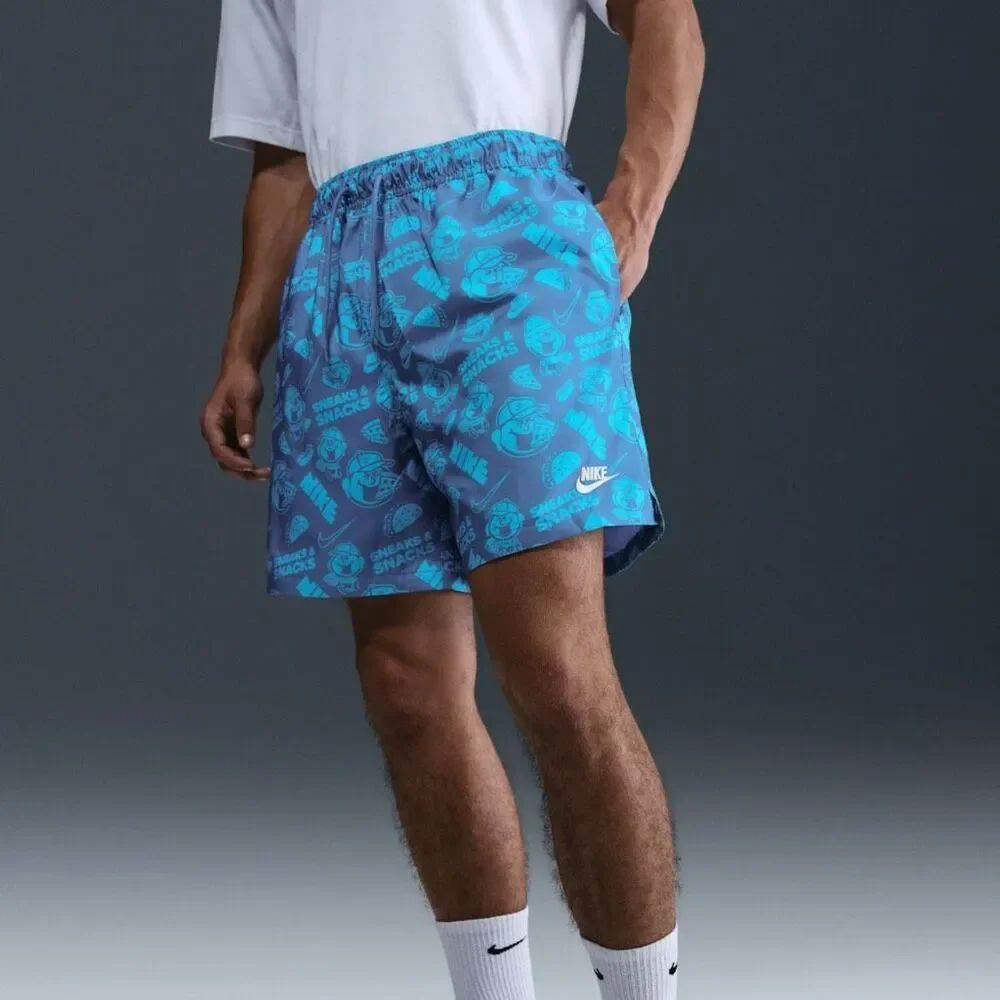 Nike Club Flow AOP Snack Woven Short University Blue Medium